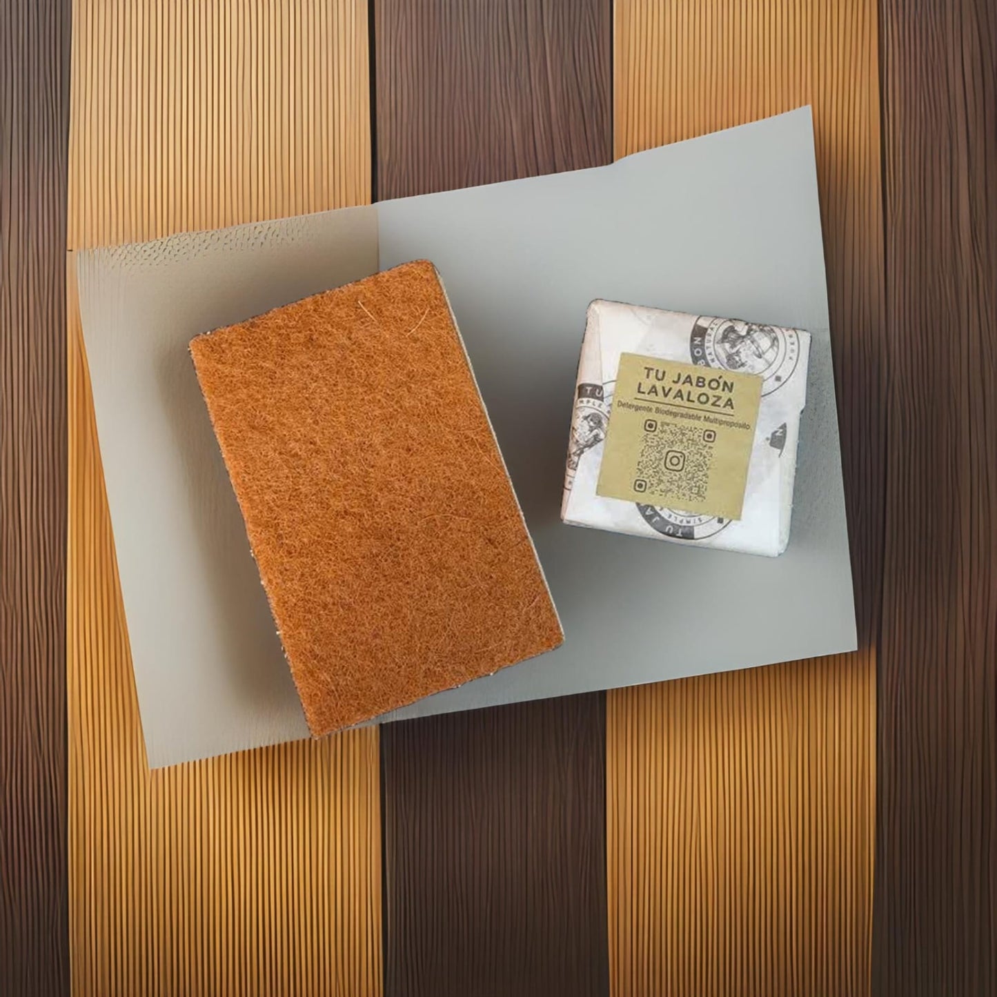 Pack: Lavaloza en barra y esponja natural compostable