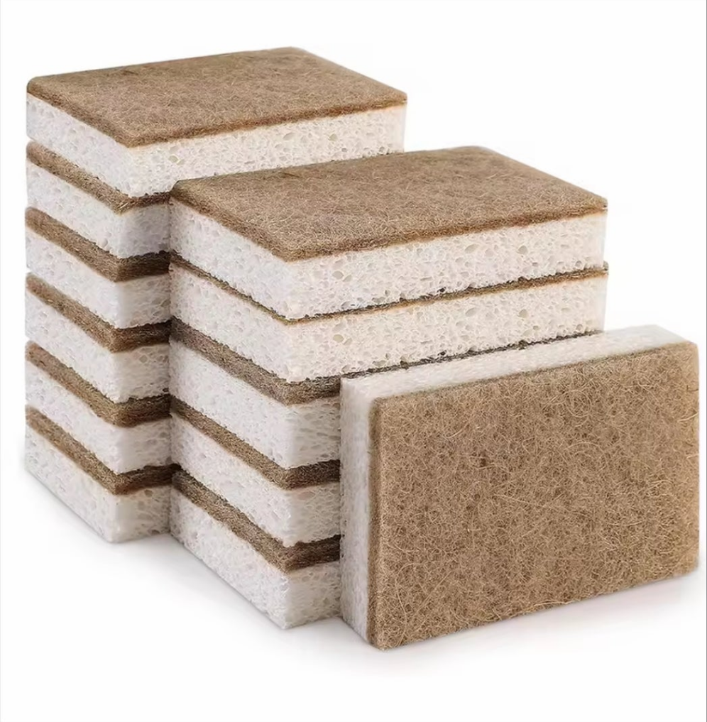 Esponja compostable de fibra de coco