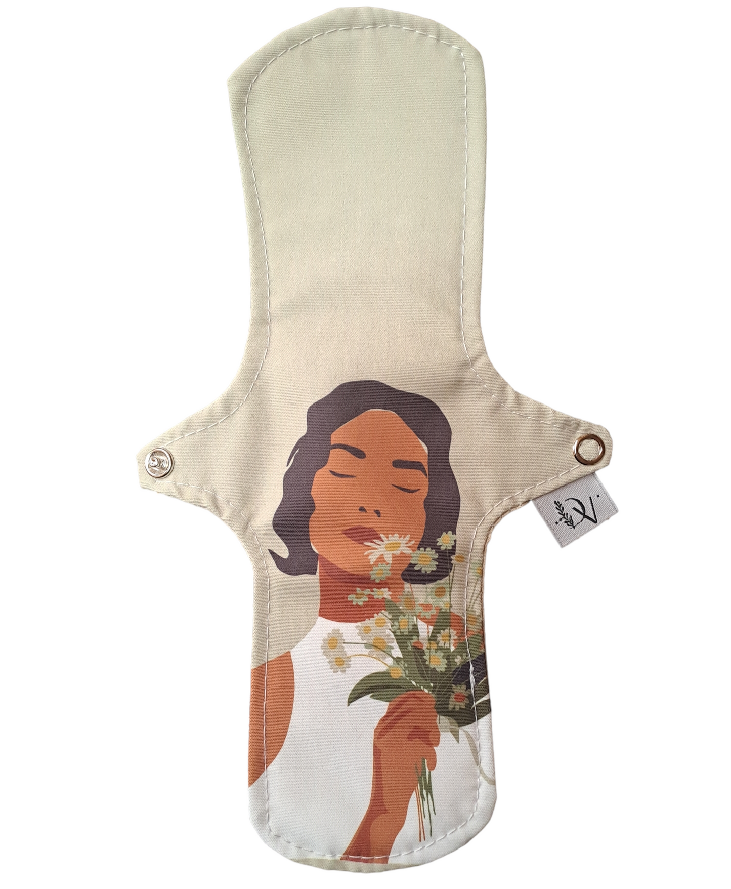 Pack menstruación consciente: Toallita reutilizable nocturna + jabón textil + bolsa impermeable + cinta de colgar