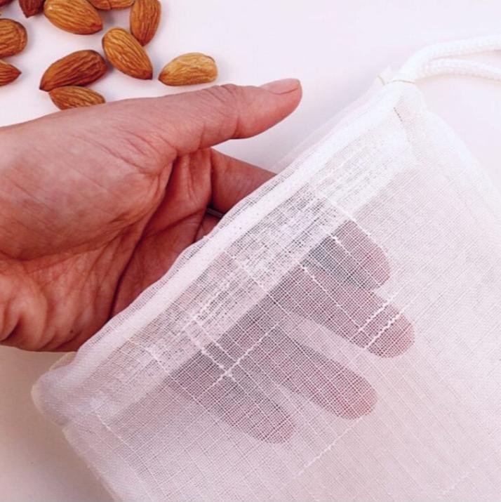 Bolsa de malla reutilizable para hacer leche de semillas