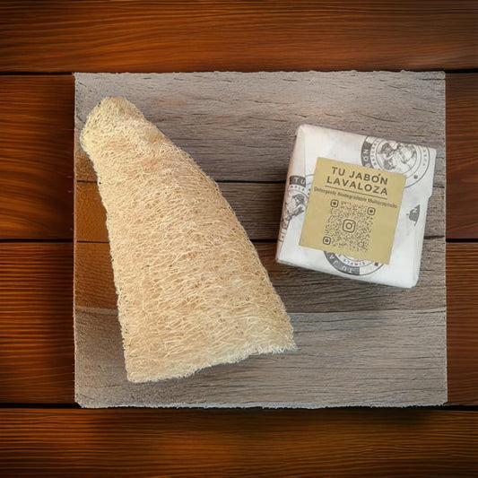Pack: Lavaloza en barra y esponja natural compostable