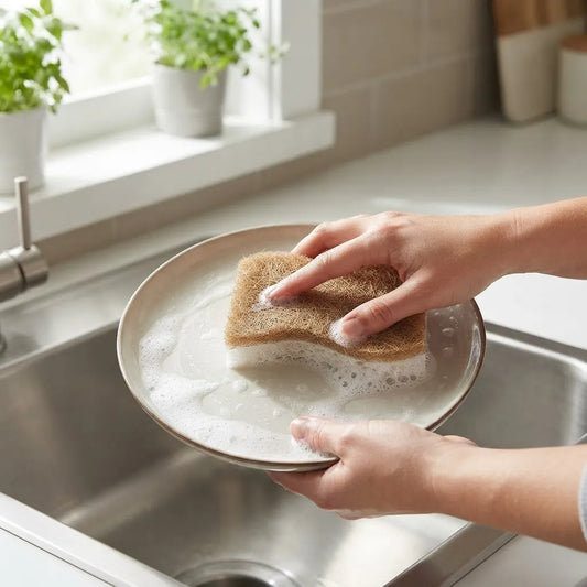 Esponja compostable de fibra de coco