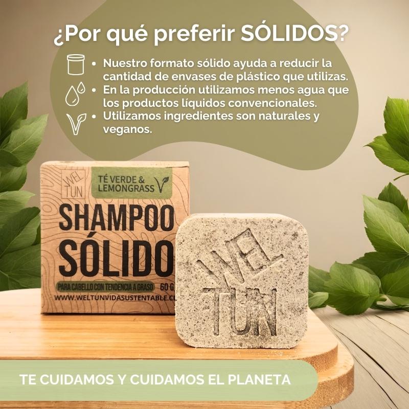 Shampoo Sólido de Té Verde Lemongrass para Cabello Graso 60g