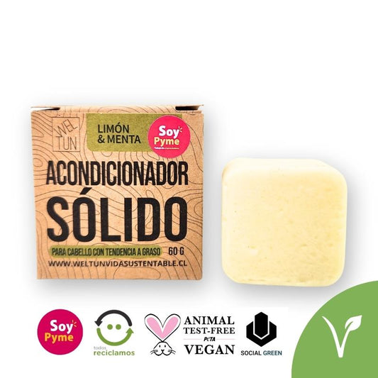 Acondicionador Sólido de Limón - Menta para Cabello Graso 40 g