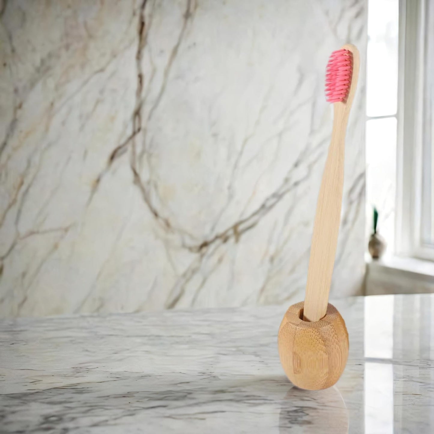 Pack de Higiene Natural: Cepillo de Dientes de Bambú + Soporte de Bambú