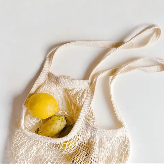 Bolsa De Malla De Algodón Reutilizable Para Compras