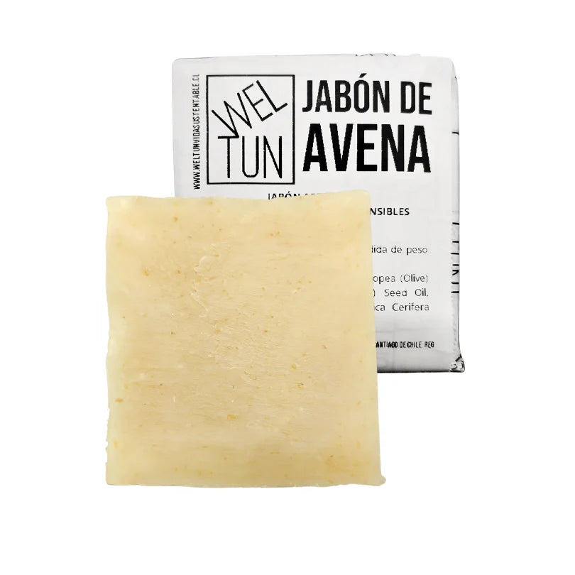 Jabón Artesanal Vegano Avena 110 g | Natural y Suave para Piel Sensible