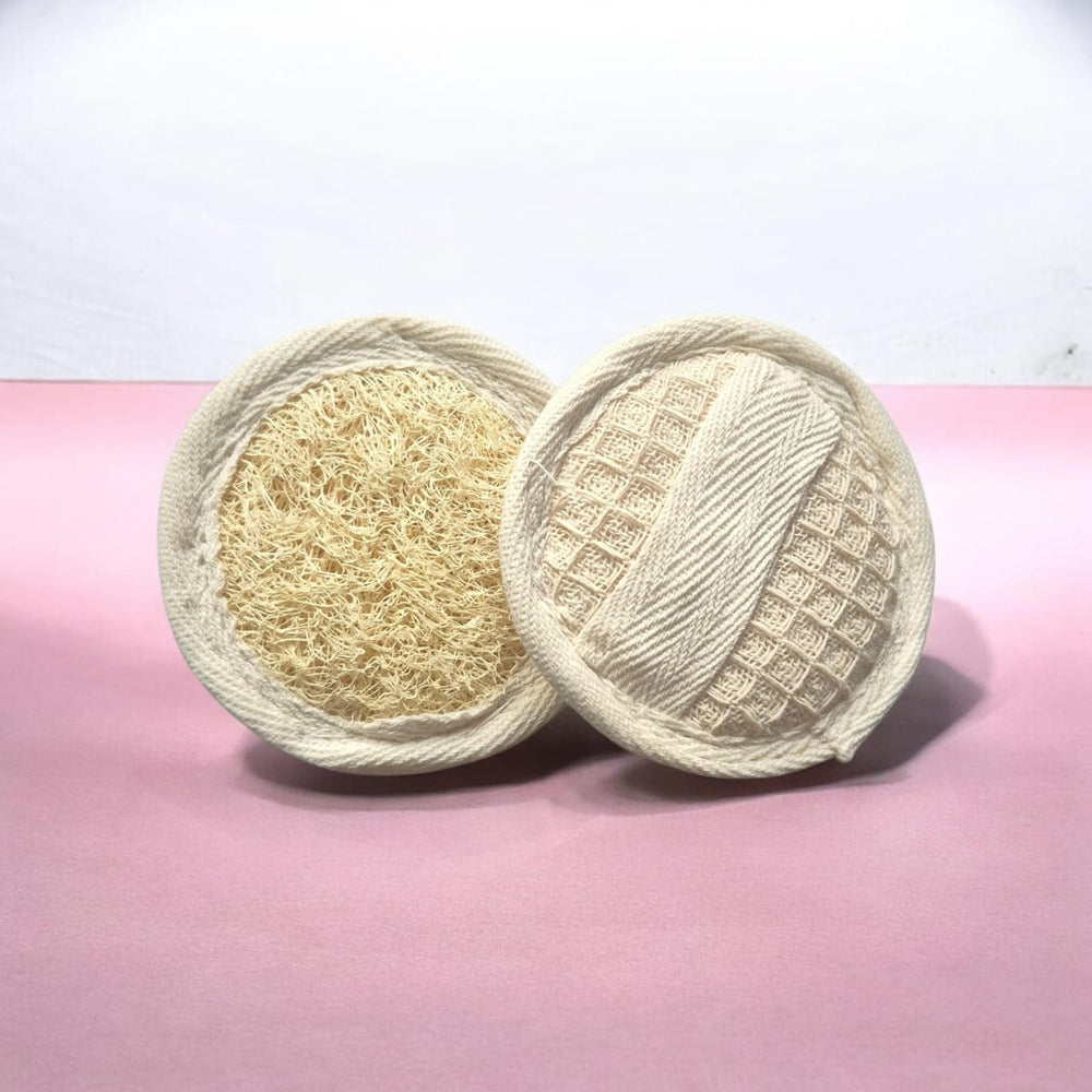 Pétalo Facial Exfoliante de Luffa Natural con Banda de Algodón