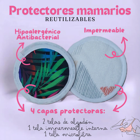 Protectores mamarios reutilizables - Pack 6 unidades