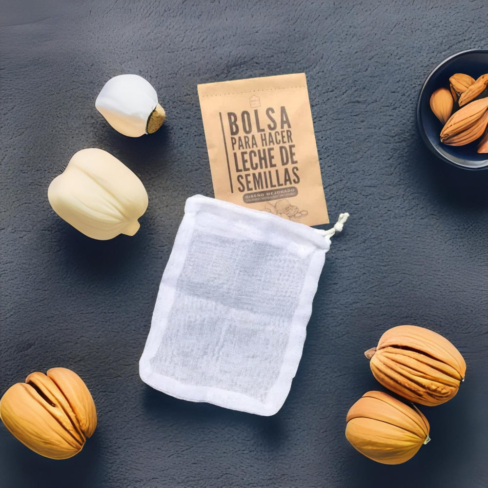 Bolsa de malla reutilizable para hacer leche de semillas