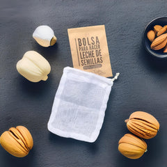 Bolsa de malla reutilizable para hacer leche de semillas