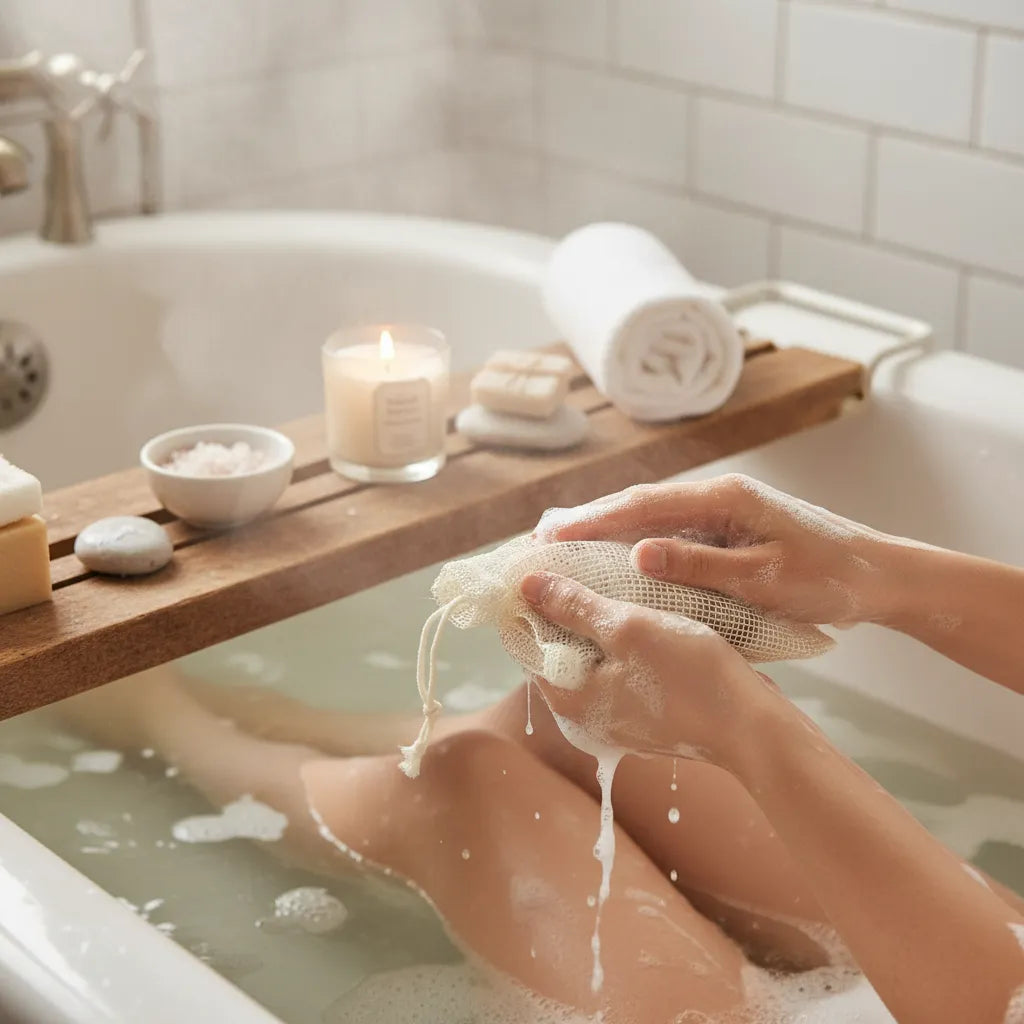 Bolsita para tus barritas de shampoo y acondicionador
