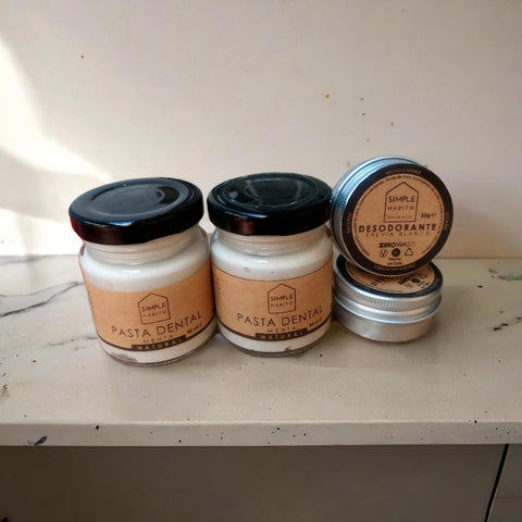 Pack Cuidado Esencial: 2 Pastas Dentales + 2 Desodorantes Simple Hábito 🌿✨
