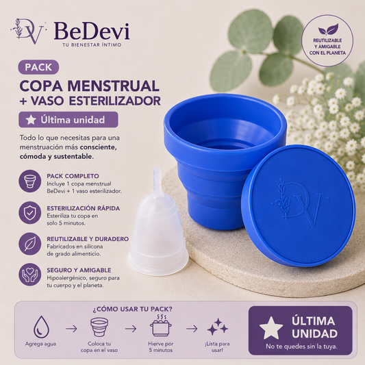 Copa menstrual + vaso esterilizador