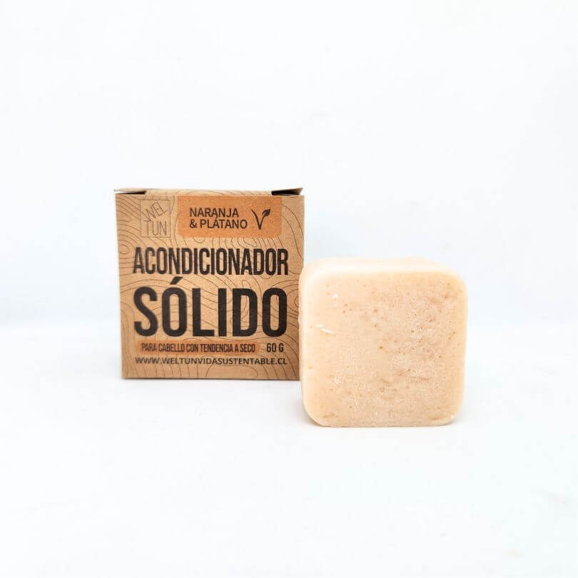 Acondicionador Sólido de Naranja - Plátano para Cabello Seco 40 g
